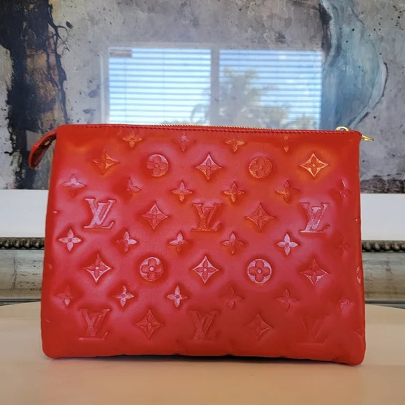 Louis Vuitton Coussin PM Crossbody Shoulder Bag Chain Rare Red Leather - Picture 6 of 13